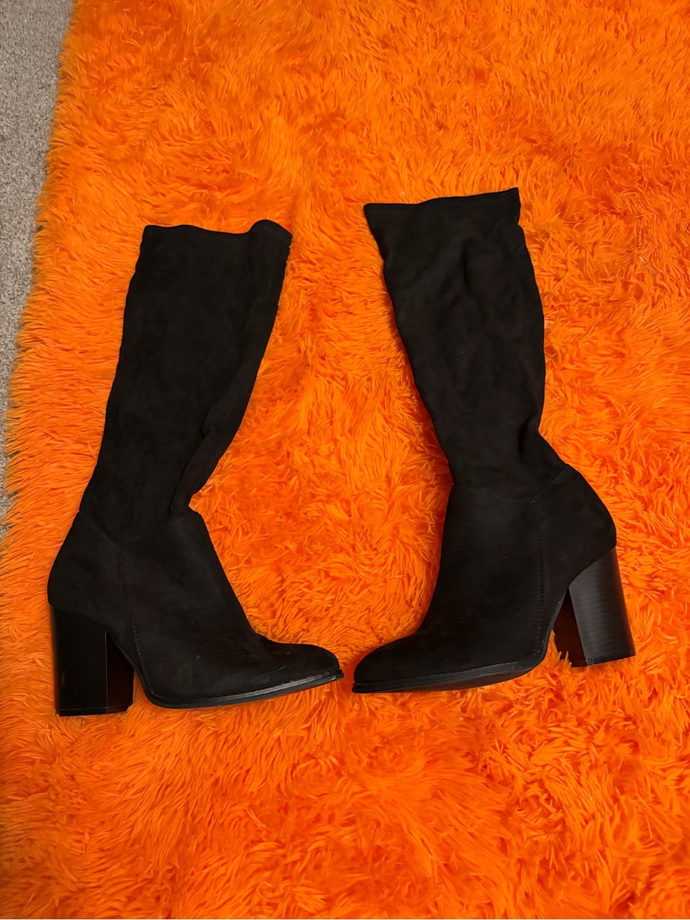 Agl Black Suede Mid-Calf Block Heel Boots - Picture 2 of 7